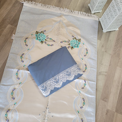 Prayer Set |  Lace Side Open Style Prayer Dress + Prayer Mat